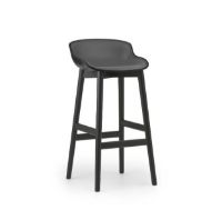 Billede af Normann Copenhagen Hyg Barstol Frontpolstret SH: 75 cm - Sort Læder/Sort Eg