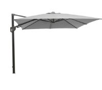 Billede af Cane-line Outdoor Hyde Luxe Tilt Parasol 300x300 cm - Light Grey inkl. Hyde Luxe Parasolfod M. Hjul - Matt Grey Granite 
