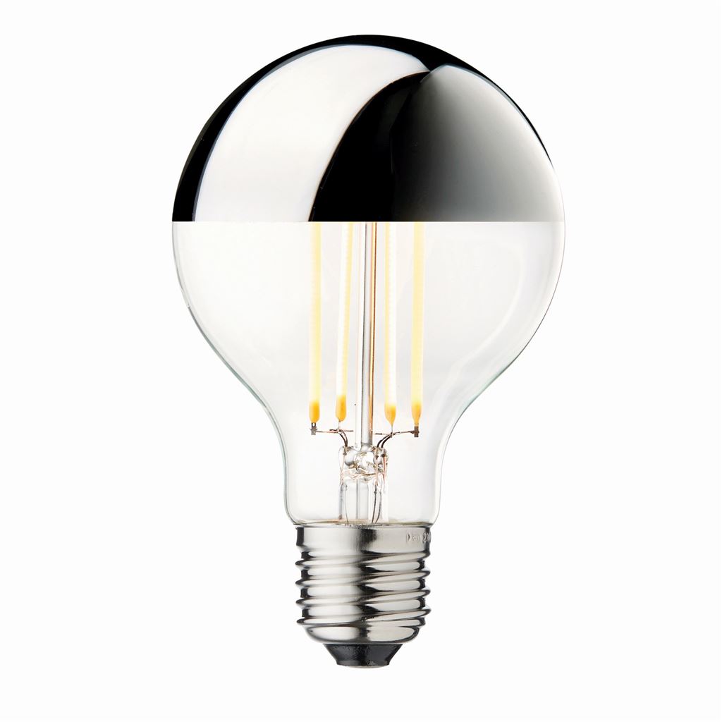 Billede af Design By Us Arbitrary Bulb Ø80 Crown E27 3,5W LED Dimmable H: 11,8 cm - Silver