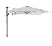Billede af Cane-line Outdoor Hyde Luxe Hanging Parasol 300x400 cm - Dusty White inkl. Hyde Luxe Parasolfod M. Hjul - Matt Grey Granite 