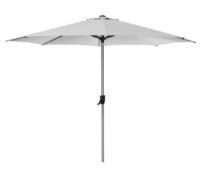 Billede af Cane-line Outdoor Sunshade Parasol M/Krank Ø: 300 cm - Dusty White M/Grow Parasolfod M/Hjul Inkl Planteboks 50 x 50 cm - Lava Grey 