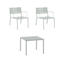 Billede af HAY Balcony Low Table 50x51,5 cm + 2 Balcony Lounge Armchairs SH: 39 cm - Desert Green