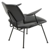 Billede af Vermund Larsen VL135 Cosy Loungestol m. armlæn SH: 40 cm - Sierra Sort/Sort Pulverlak