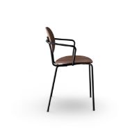 Billede af Sibast Furniture Piet Hein Chair w. Armrest  - Walnut/Black Steel