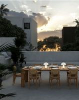 Billede af GUBI Outdoor Atmosfera Bord L: 281 cm + 10 Cascoin C-Chair Stole - Teak/Flet