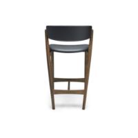 Billede af Sibast Furniture No 7 Bar Stool Fuldpolstret SH: 75 cm - Eg Mørk Olie/Sort læder