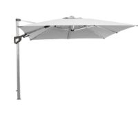 Billede af Cane-line Outdoor Hyde Luxe Hanging Parasol 300x400 cm - Dusty White inkl. Hyde Luxe Parasolfod Flise 50x50 cm 4 stk. - Grå Beton