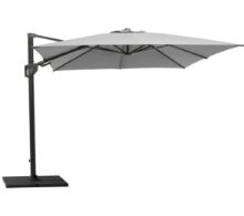 Billede af Cane-line Outdoor Hyde Luxe Hanging Parasol 300x400 cm - Light Grey inkl. Hyde Luxe Parasolfod Flise 50x50 cm 4 stk. - Grå Beton