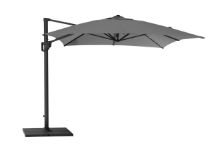 Billede af Cane-line Outdoor Hyde Luxe Tilt Parasol 300x300 cm - Anthracite inkl. Hyde Luxe Parasolfod Flise 50x50 cm 4 stk. - Grå Beton