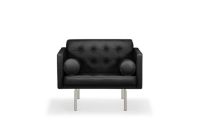 Billede af DUX Ritzy Lænestol SH: 42 cm - Chrome/Naturale Schwartz