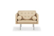 Billede af DUX Ritzy Lænestol SH: 42 cm - Chrome/Naturale Perle