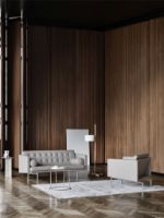 Billede af DUX Ritzy Lænestol SH: 42 cm - Chrome/Naturale Perle