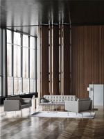 Billede af DUX Ritzy 2 Pers. Sofa L: 180 cm - Chrome/Naturale Camel