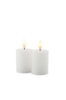 Billede af Sirius Sille Stearinlys 2 stk H: 6,5 cm - Hvid