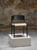 Billede af Mater Nestor Sidechair SH: 44 cm - Black Beech/Black Paper Cord Seat 