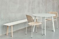 Billede af HAY CPH Deux 215 Bench 140x35x45 cm - Lacquered Solid Oak/Pearl White Laminate
