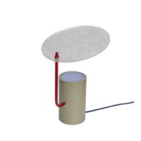 Billede af Hübsch Disc Bordlampe H: 35 cm - Khaki/Rød/Tekstureret  OUTLET