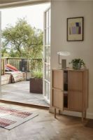 Billede af Hübsch Disc Bordlampe H: 35 cm - Khaki/Rød/Tekstureret  OUTLET