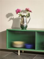 Billede af HAY Colour Floor Cabinet M w. Glass Doors 120x39x51 cm - Dark Mint