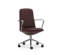 Billede af Normann Copenhagen Off Chair Lav m. Hjul H: 100,8 cm - Aluminium/Ultra Leather Brick