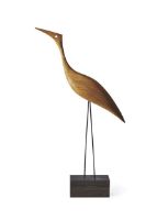 Billede af Warm Nordic Beak Bird Tall Heron 19x36 cm - Olieret Eg