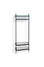 Billede af HAY Pier System 1051 1 Column 82x209 cm - PS Blue Steel/Black Anodised Profiles/Anthracite Wire Shelf