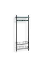 Billede af HAY Pier System 1051 1 Column 82x209 cm - PS Blue Steel/Black Anodised Profiles/Chromed Wire Shelf