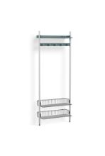 Billede af HAY Pier System 1051 1 Column 82x209 cm - PS Blue Steel/Clear Anodised Profiles/Chromed Wire Shelf