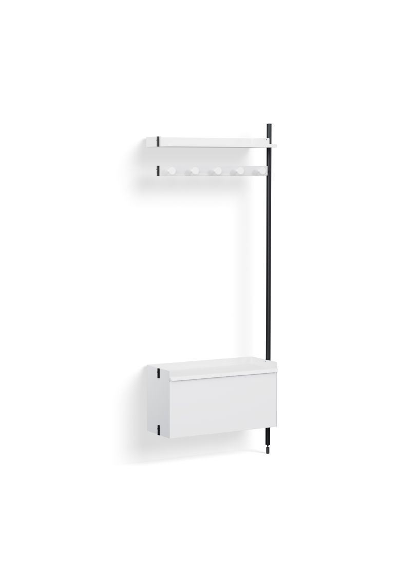 Billede af HAY Pier System 1060 Add-On 80x209 cm - PS White Steel/Black Anodised Profiles