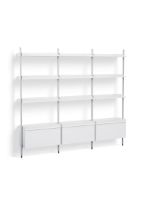 Billede af HAY Pier System 133 3 Columns 242x209 cm - PS White Steel/Clear Anodised Profiles