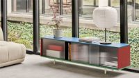 Billede af HAY Colour Floor Cabinet w. Glass Doors 180x39x51 cm - Multi