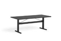 Billede af HAY Passerelle Table 200x90x74 cm - Ink Black Oak/Ink Black Linoleum/Ink Black Crossbar