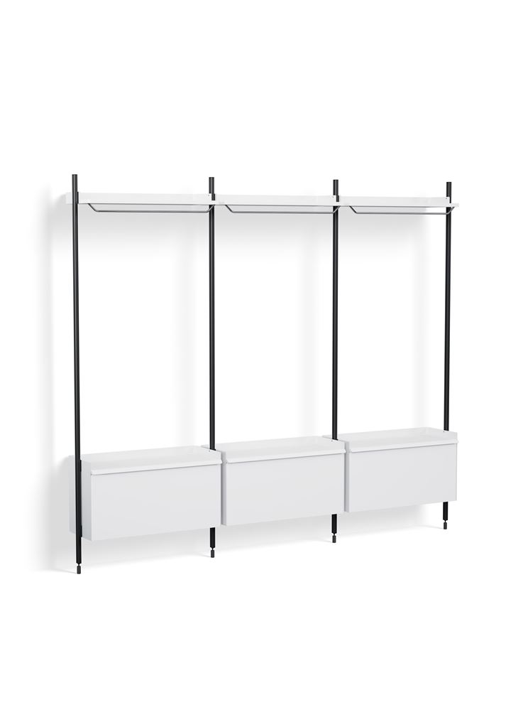 Billede af HAY Pier System 1003 3 Columns 242x209 cm - PS White Steel/Black Anodised Profiles