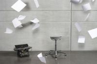 Billede af Vermund VL66 Taburet SH: 44-64 cm - Sort/Hvid