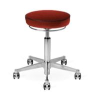 Billede af Vermund VL66 Taburet SH: 44-64 cm - Krom/Rød/Bordeaux