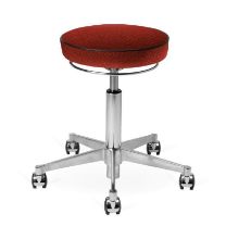 Billede af Vermund VL66 Taburet SH: 44-64 cm - Krom/Rød/Bordeaux