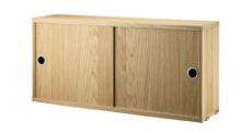 Billede af String Furniture Cabinet With Sliding Doors B: 78 cm - Oak 
