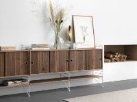 Billede af String Furniture Cabinet With Sliding Doors B: 78 cm - Walnut