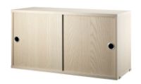 Billede af String Furniture Cabinet With Sliding Doors B: 78 cm - Ash
