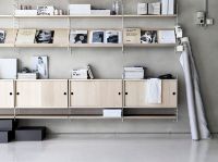 Billede af String Furniture Cabinet With Sliding Doors B: 78 cm - Ash