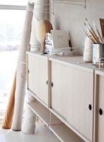 Billede af String Furniture Cabinet With Sliding Doors B: 78 cm - Ash