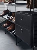 Billede af String Furniture Cabinet With Two Drawers 78x42x30 cm - Black Stained Ash