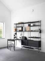 Billede af String Furniture Cabinet With Two Drawers 78x42x30 cm - Black Stained Ash