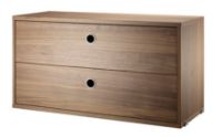 Billede af String Furniture Cabinet With Two Drawers 78x42x30 cm - Valnød
