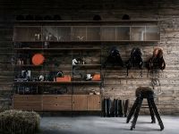 Billede af String Furniture Display Cabinet With Sliding Glass Doors B: 78 cm - Walnut