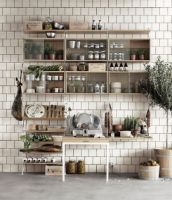 Billede af String Furniture Display Cabinet With Sliding Glass Doors B: 78 cm - Oak