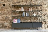 Billede af HAY Pier System 133 3 Columns 242x209 cm - PS Black Steel/Black Anodised Profiles