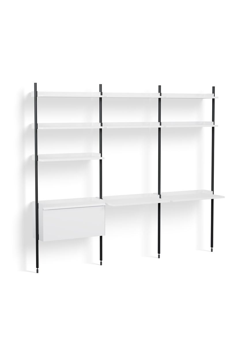 Billede af HAY Pier System 13 3 Columns 242x209 cm - PS White Steel/Black Anodised Profiles