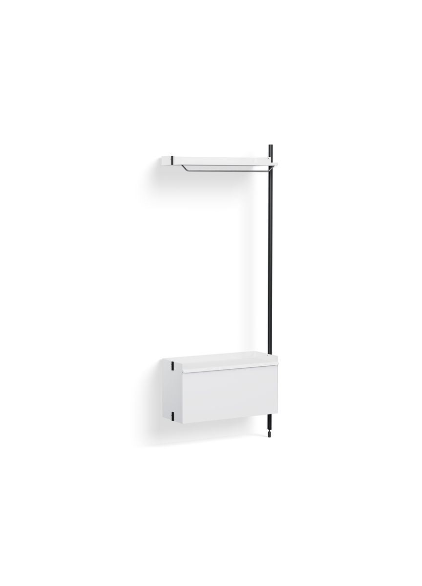 Billede af HAY Pier System 1000 Add-On 80x209 cm - PS White Steel/Black Anodised Profiles