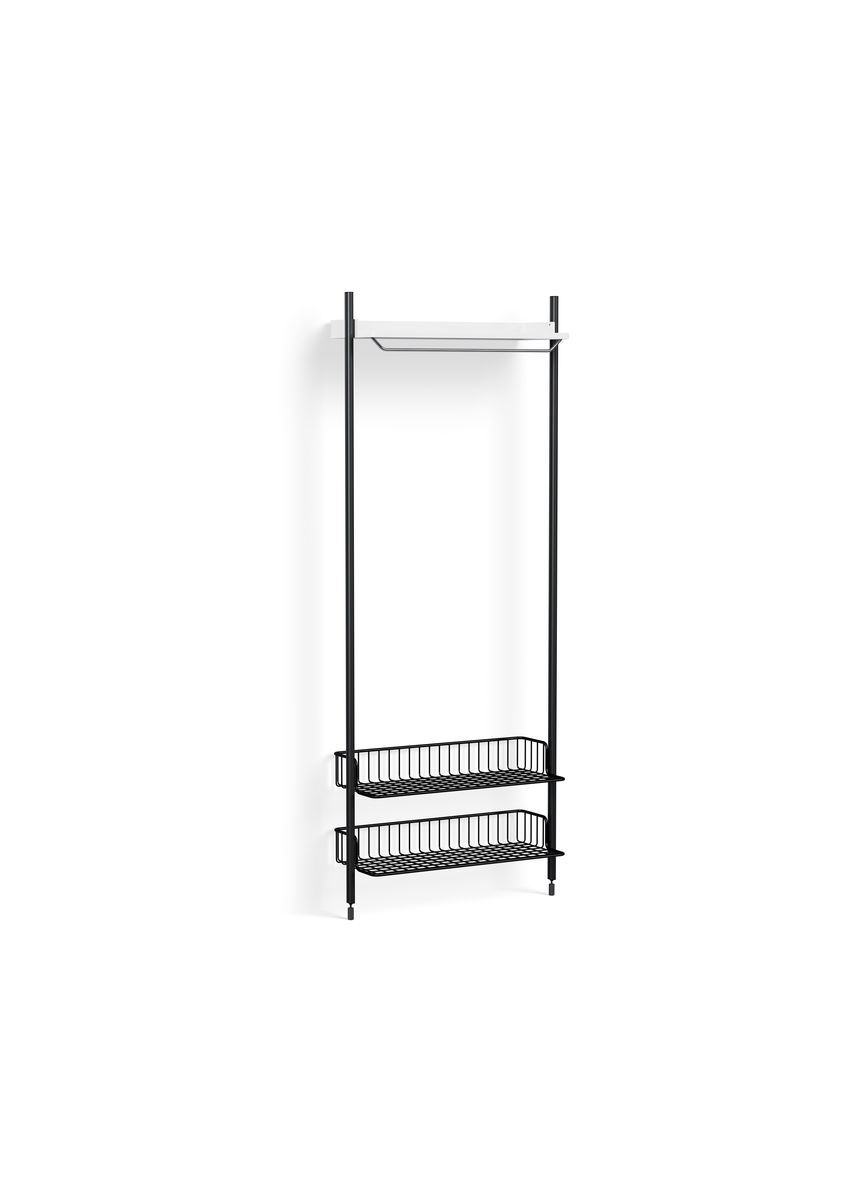 Billede af HAY Pier System 1011 1 Column 82x209 cm - PS White Steel/Black Anodised Profiles/Anthracite Wire Shelf